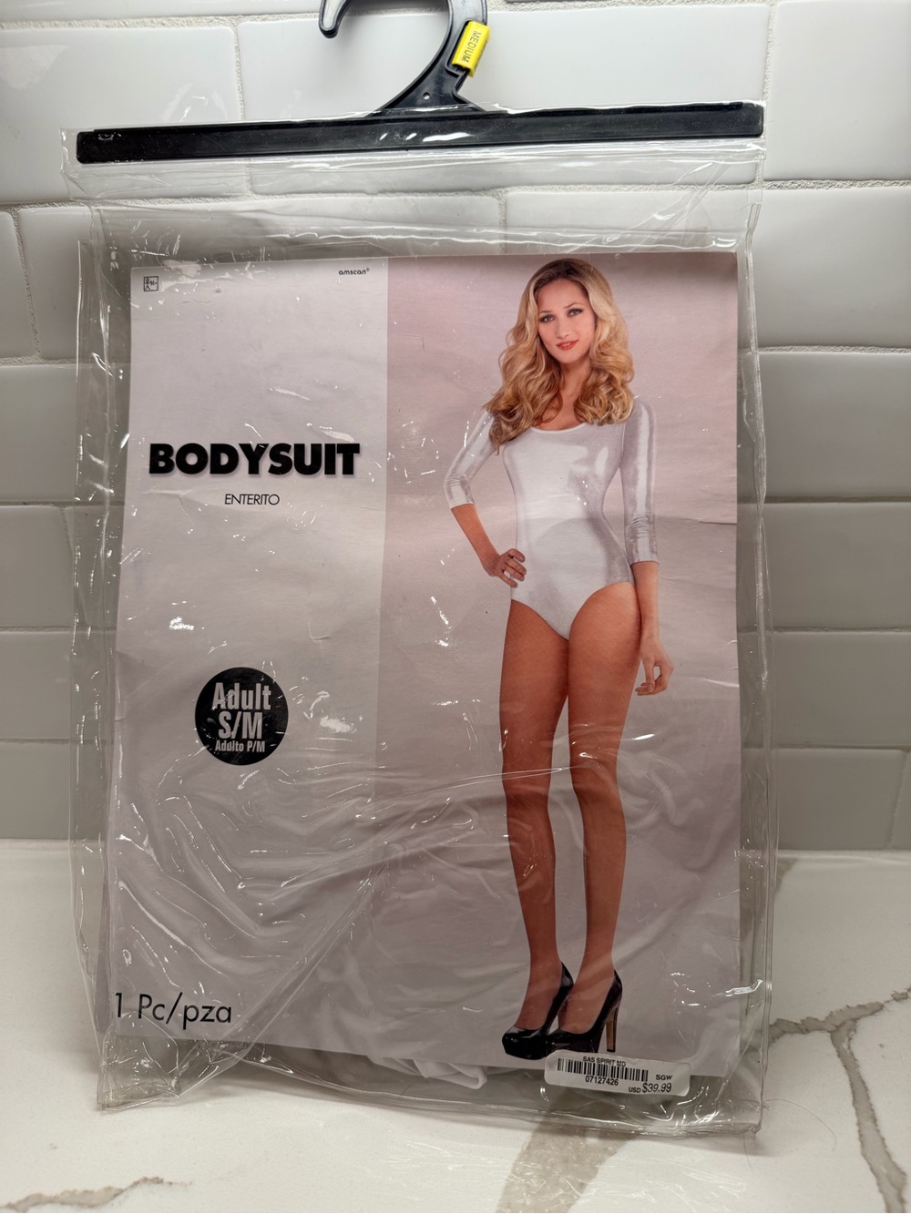 Women's White Long-Sleeve Bodysuit - Costume